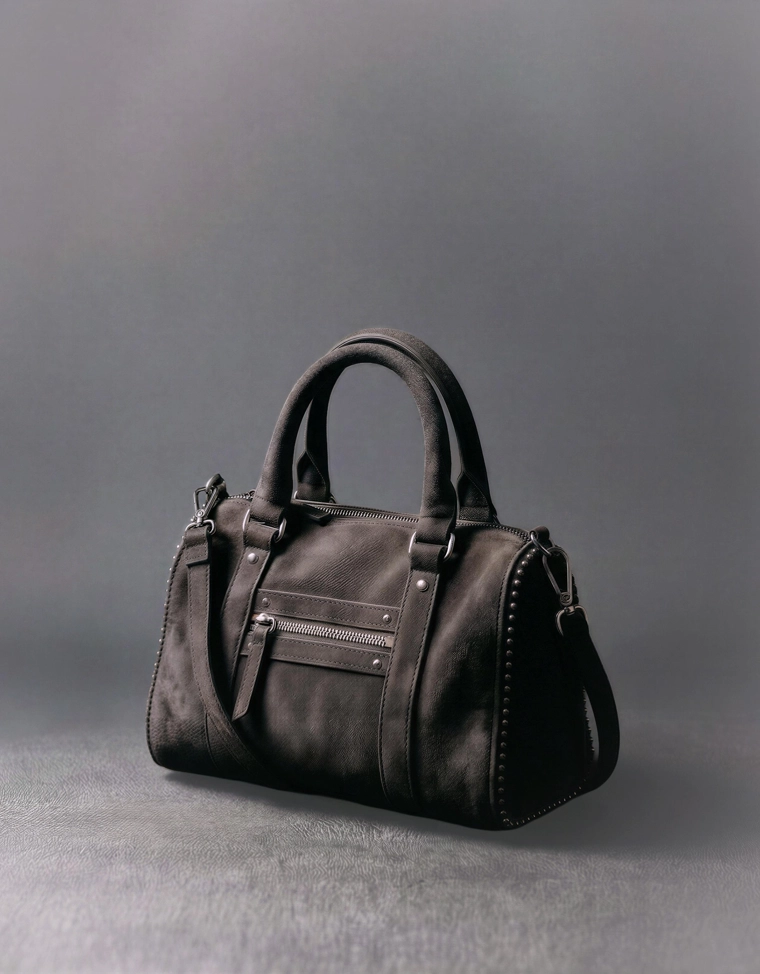 Сумка-боулинг из искусственной замши