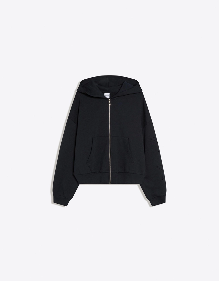 Худи на молнии с капюшоном и вышивкой