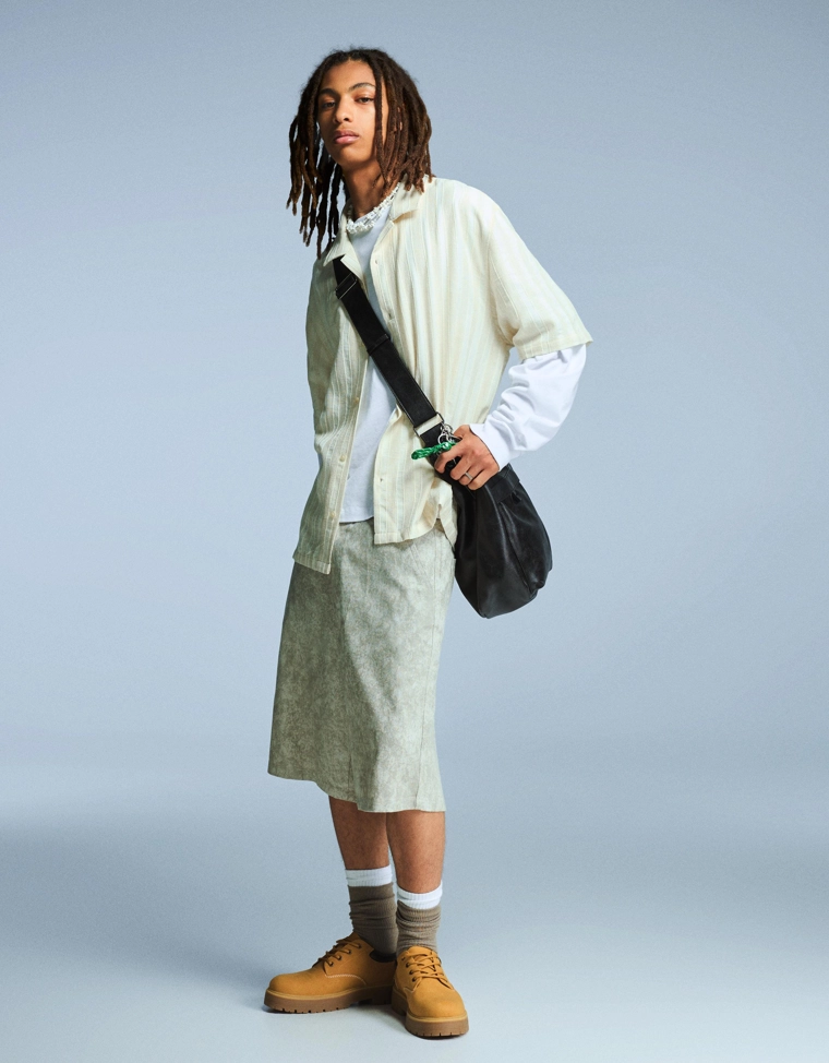 Рубашка коротким рукавом в стиле рустик