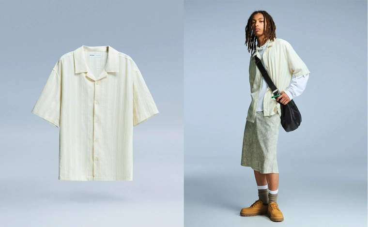 Рубашка коротким рукавом в стиле рустик