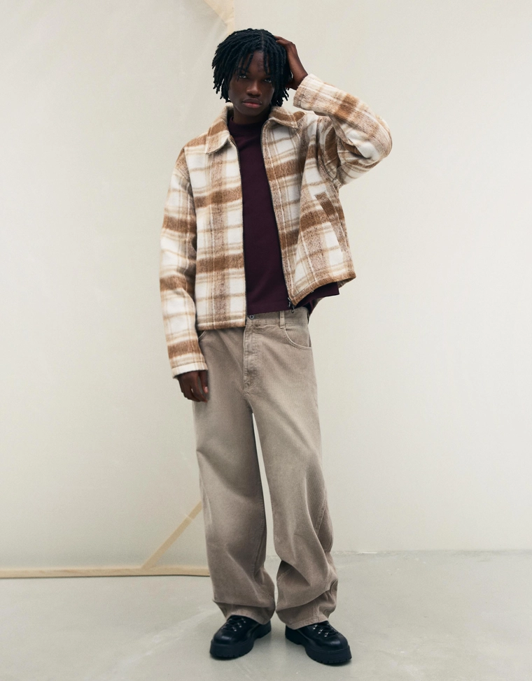 Клетчатый жакет свободного кроя