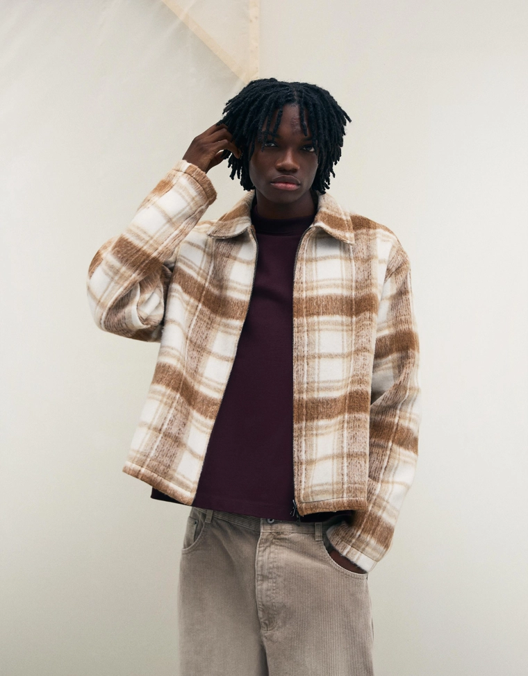 Клетчатый жакет свободного кроя