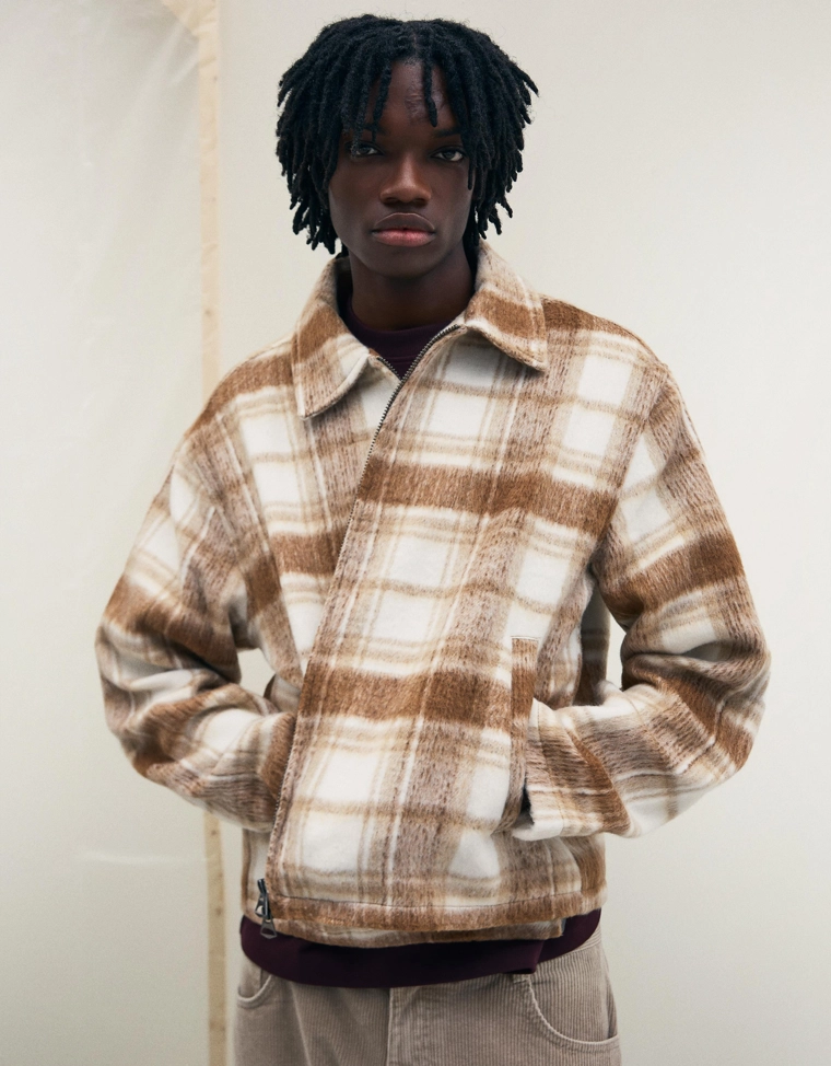 Клетчатый жакет свободного кроя