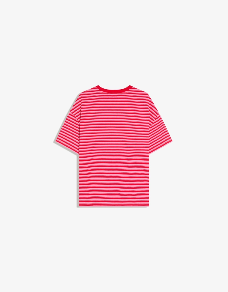 Футболка геометрического кроя в полоску
