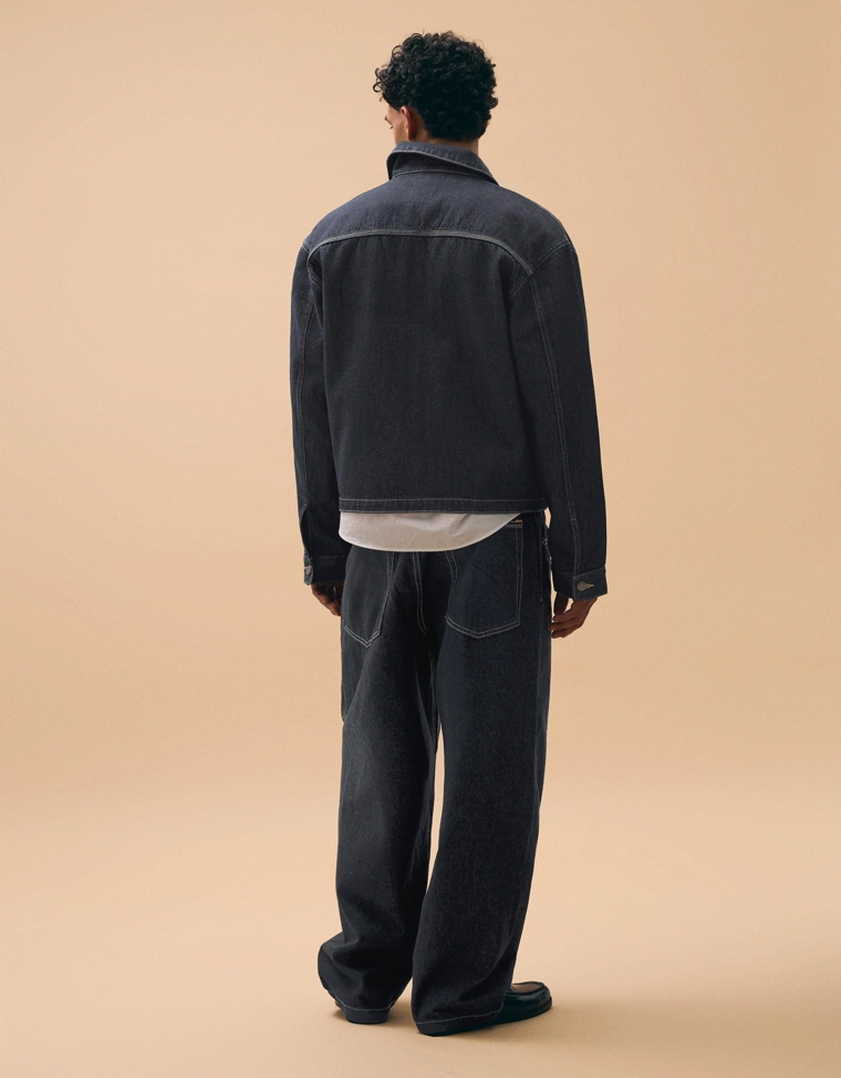 Джинсовая куртка-рубашка с карманом