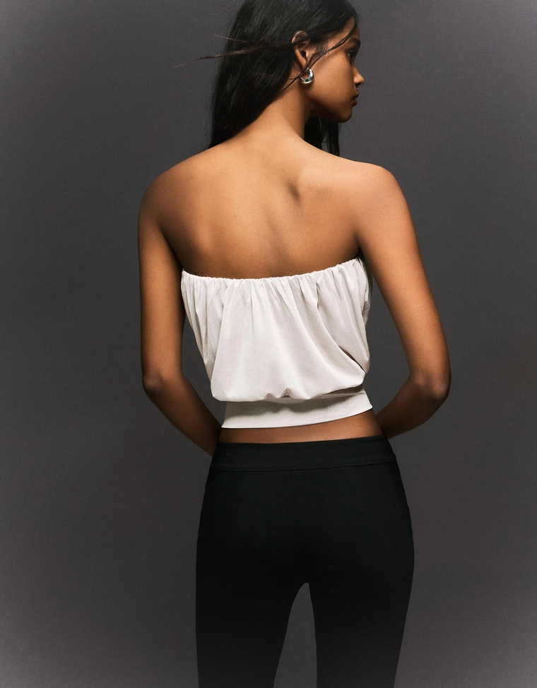 Топ бандо с рукавами-фонариками