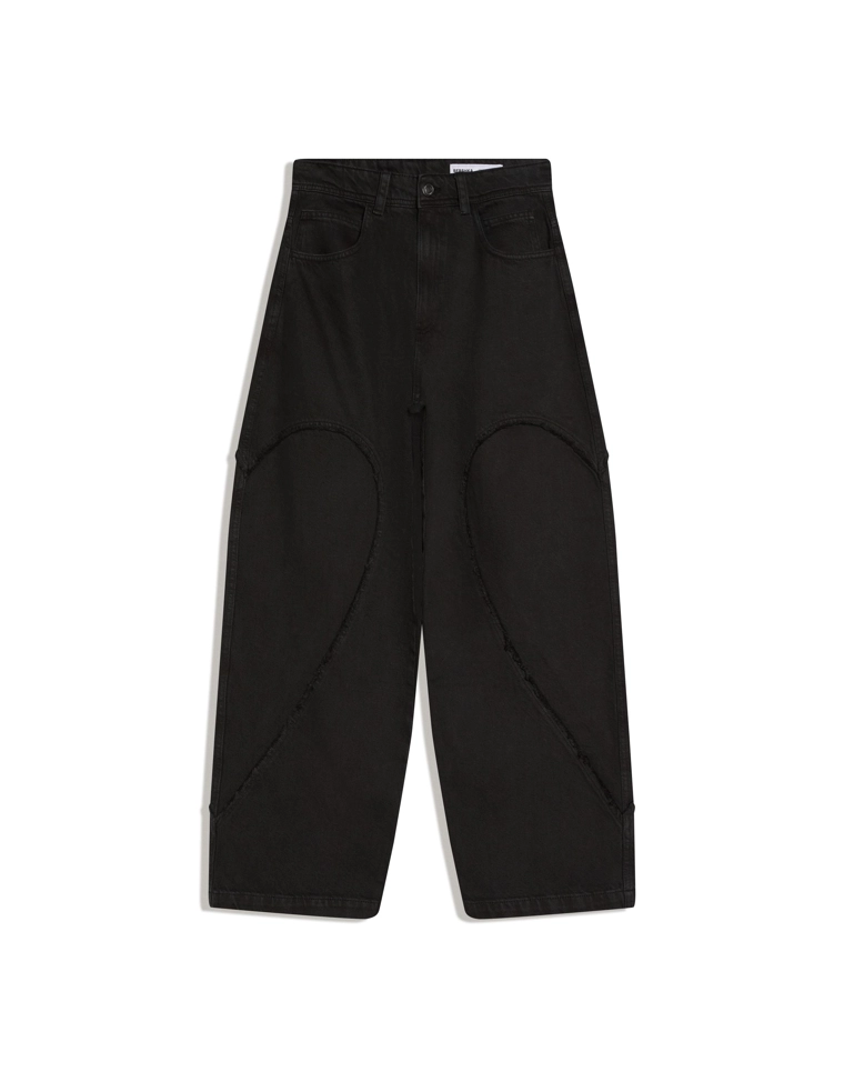 Брюки объемного свободного кроя с вышивкой