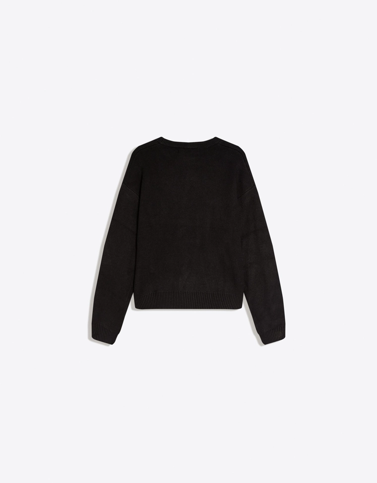 Свитер из синели с принтом