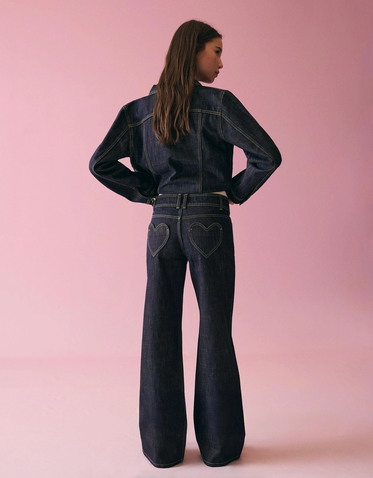 Джинсы свободного кроя с принтом