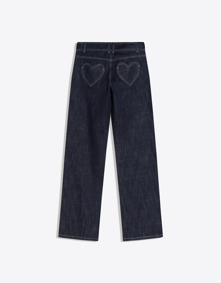 Джинсы свободного кроя с принтом