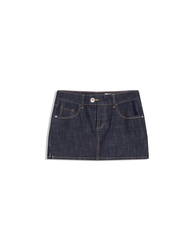 Джинсовая мини-юбка с вышивкой