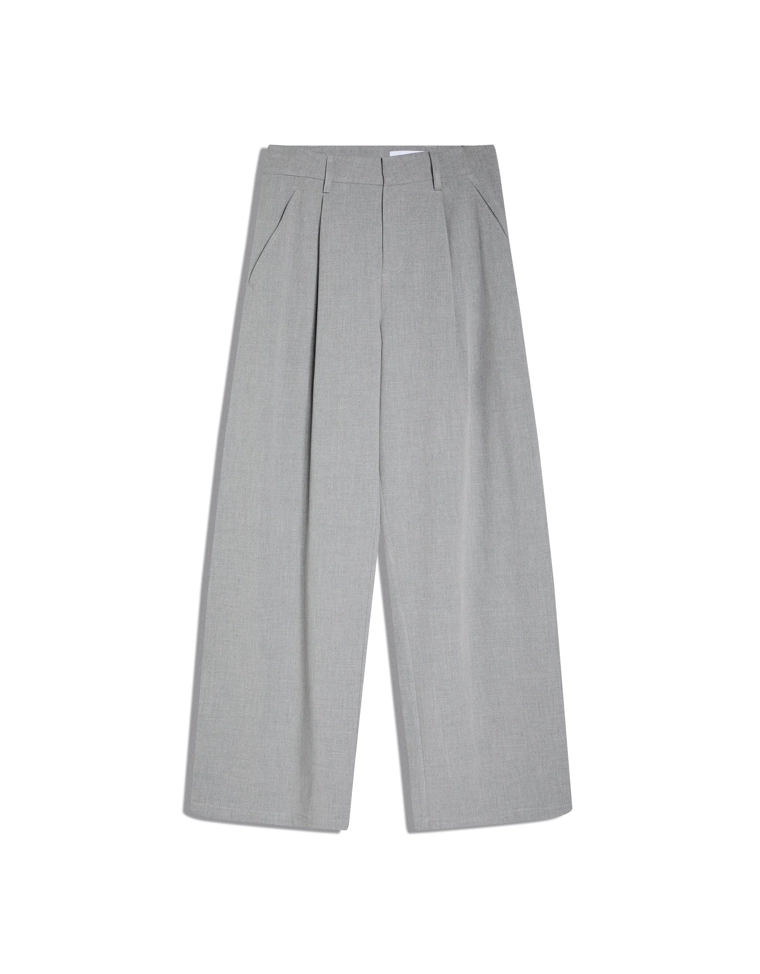 Брюки объемного кроя из двухслойной ткани