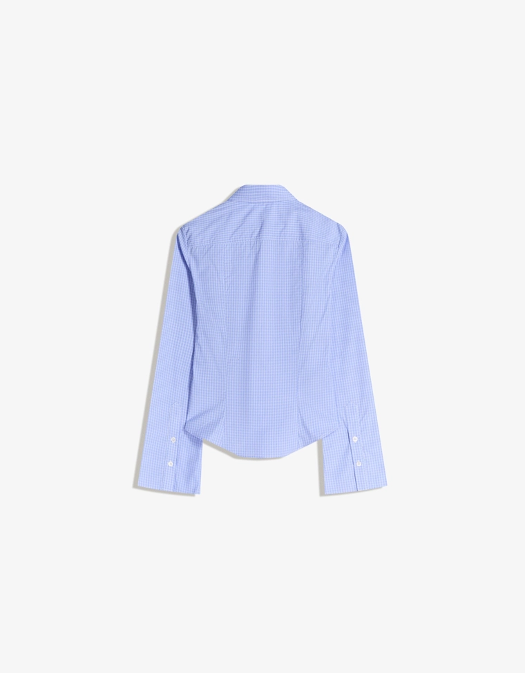 Рубашка облегающего кроя с расклешенными рукавами