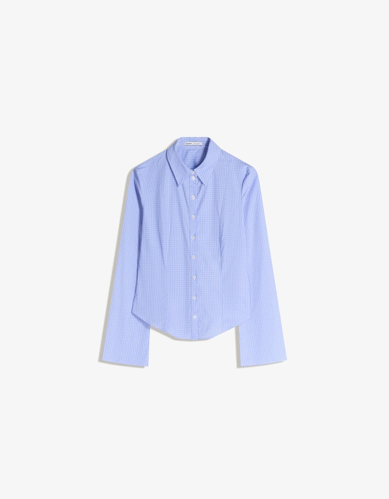 Рубашка облегающего кроя с расклешенными рукавами