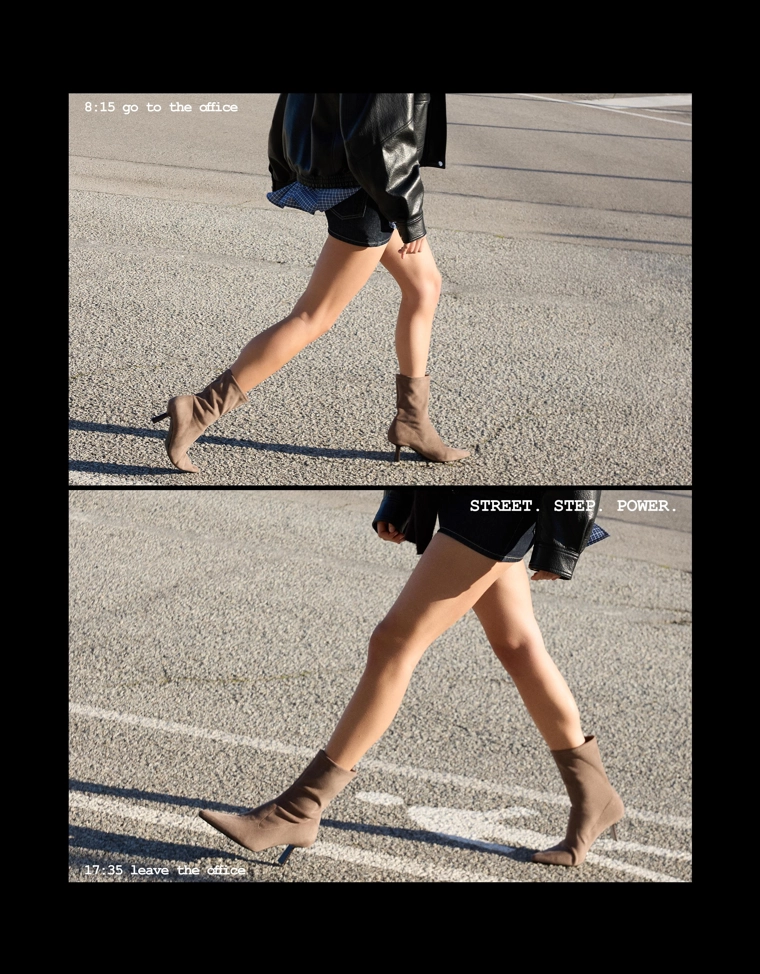 Fitted kitten heel ankle boots