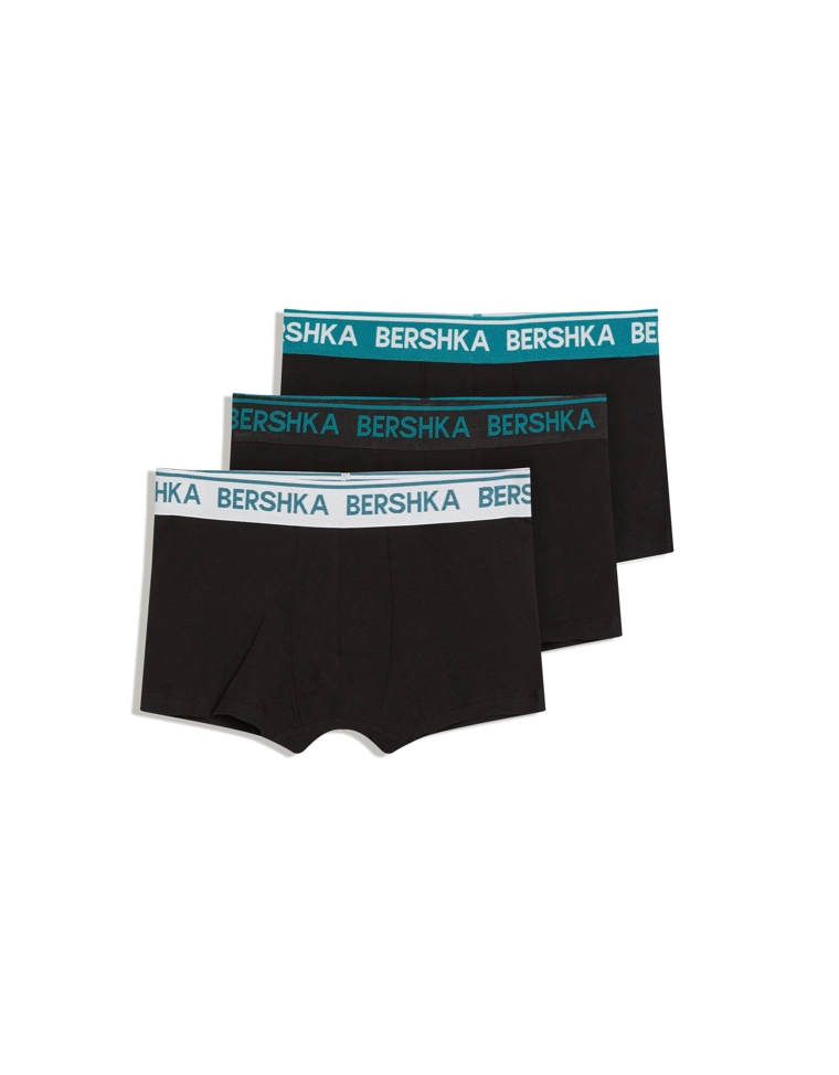 Набор из трех трусов-боксеров с поясом из ткани с принтом