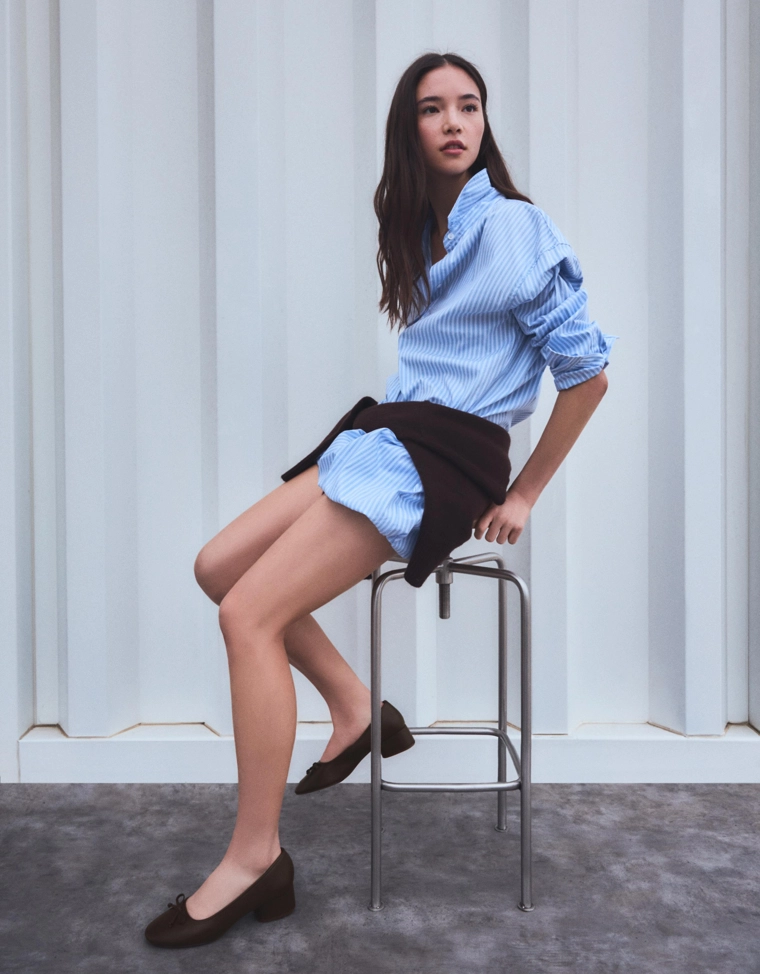 Балетки на каблуке