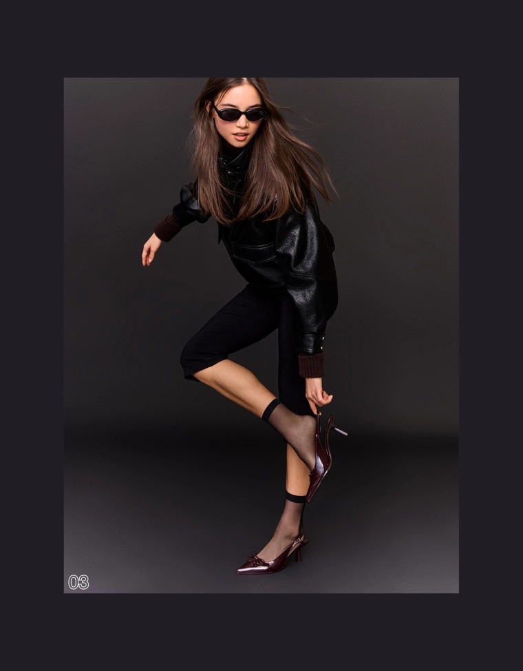 Туфли на среднем тонком каблуке с открытой пяткой