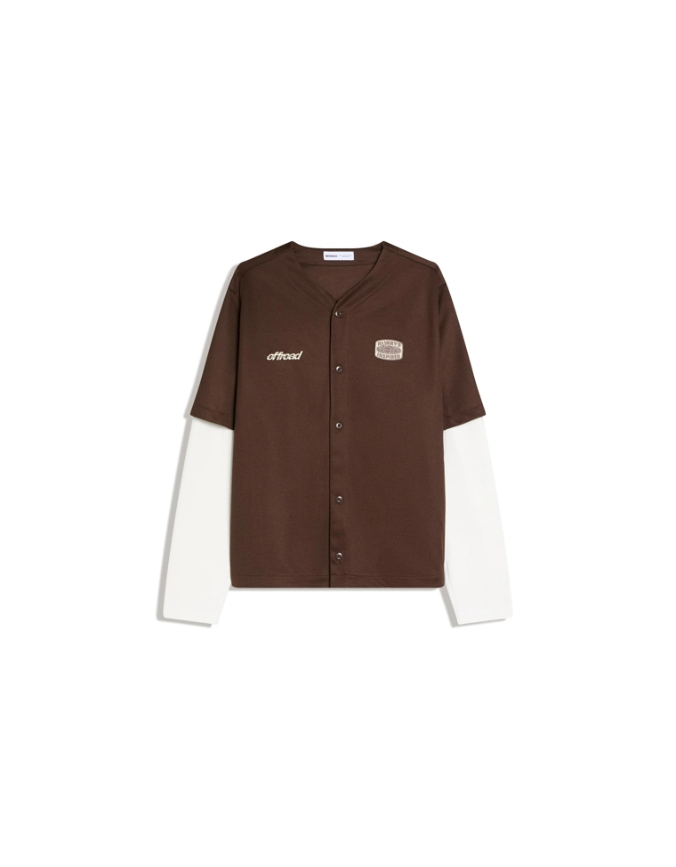 Рубашка с двойными рукавами свободного кроя и вышивкой