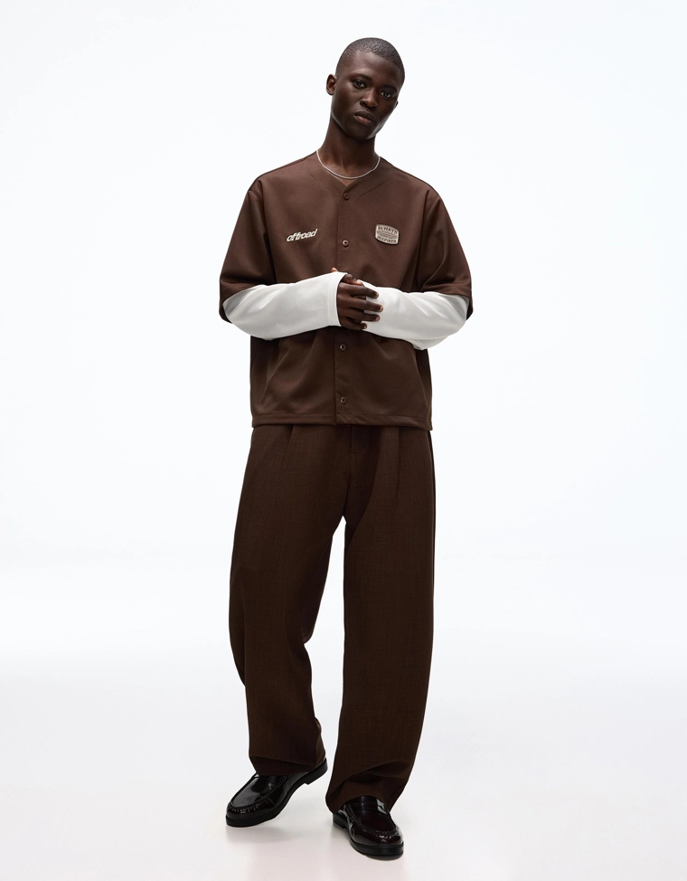 Рубашка с двойными рукавами свободного кроя и вышивкой