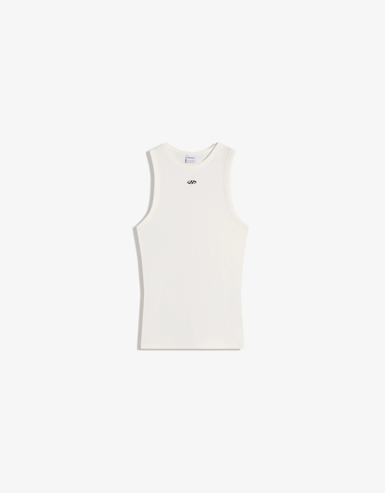 Майка рифленая с принтом