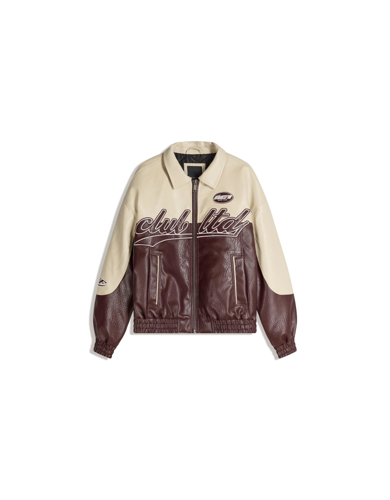 Куртка из искусственной кожи в стиле колор-блок