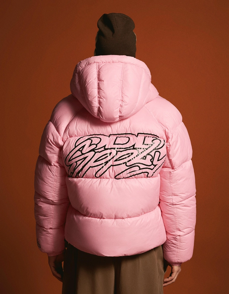 Пуховик с принтом