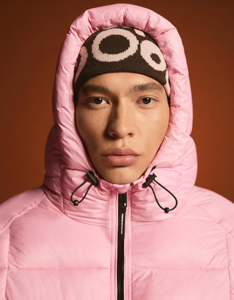 Пуховик с принтом