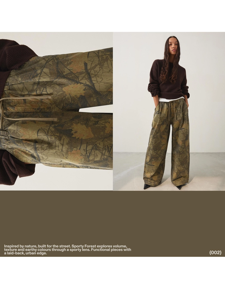 Брюки карго-парашюты с принтом