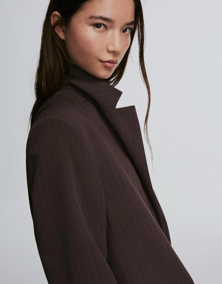 Двубортный блейзер в полоску