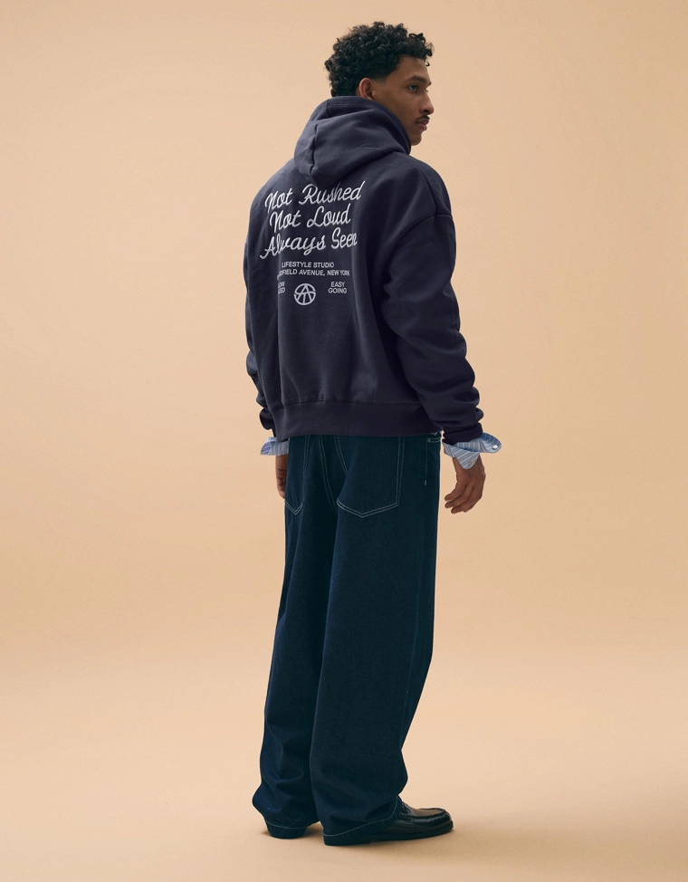 Худи свободного кроя с вышивкой