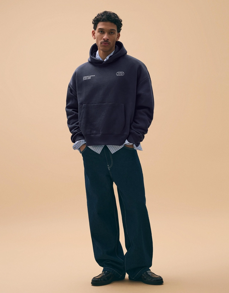 Худи свободного кроя с вышивкой