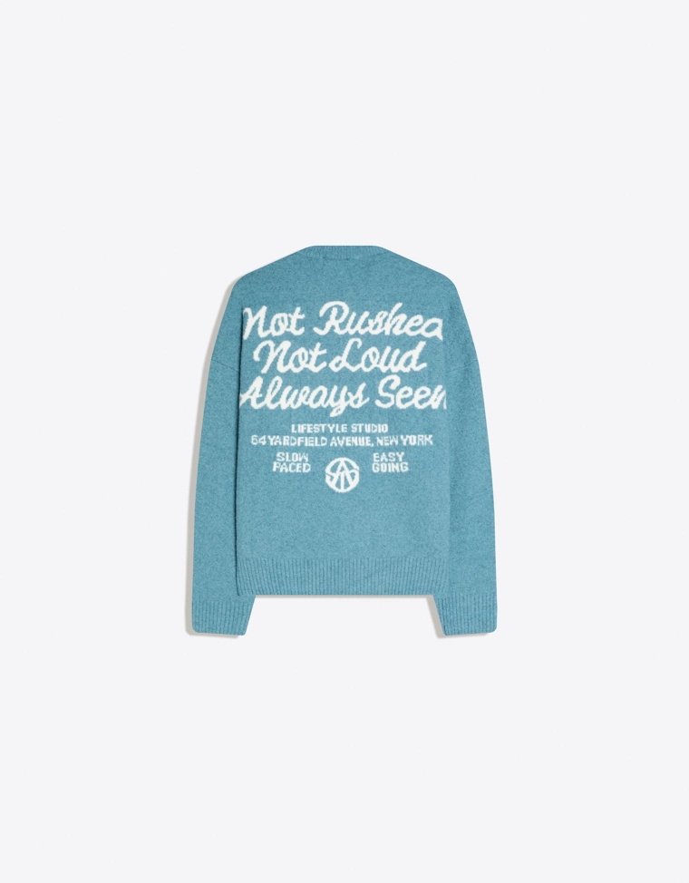 Свитер с круглым вырезом и принтом