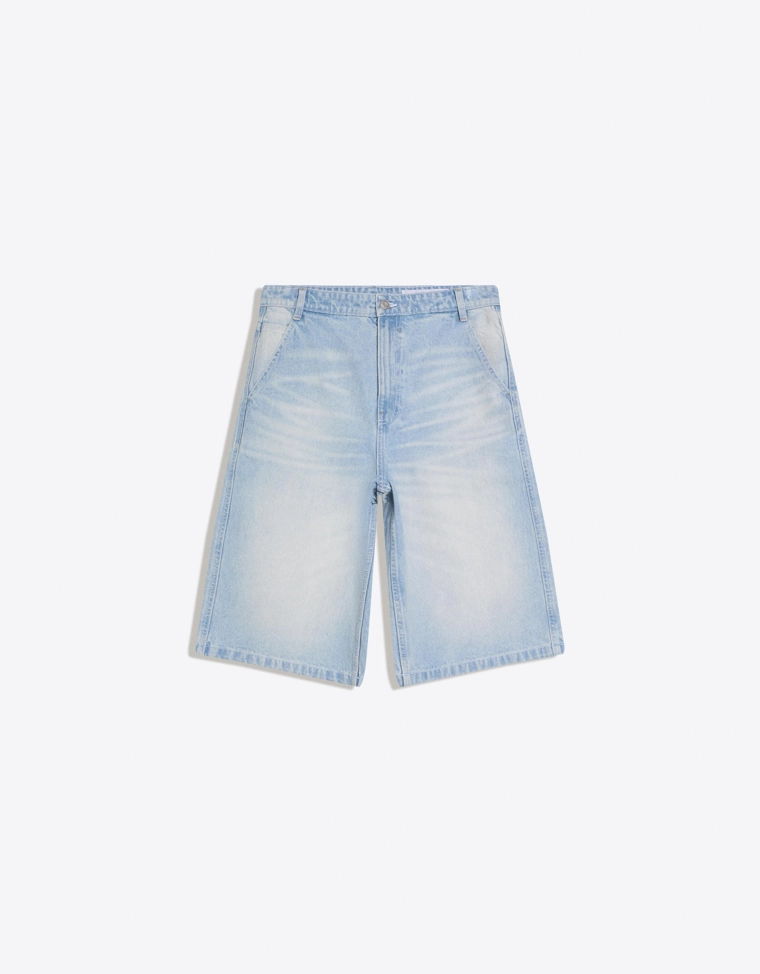 Джинсовые шорты-бермуды в скейтерском стиле