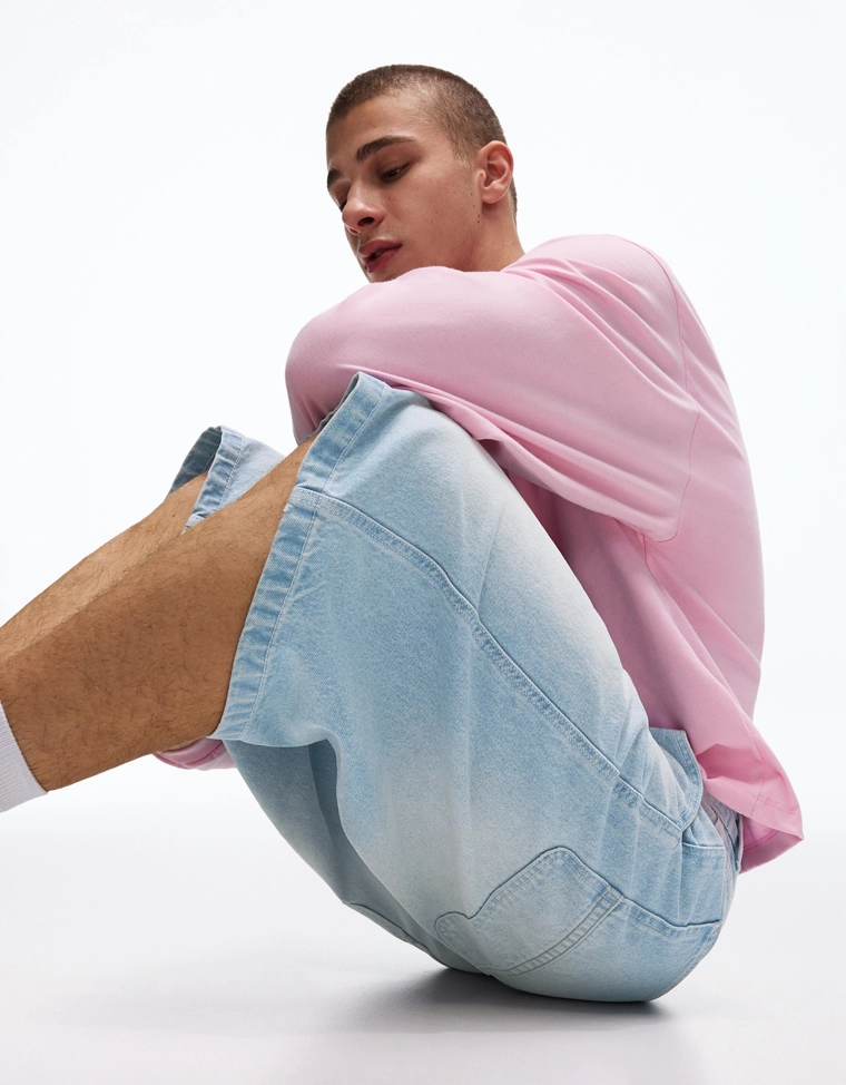 Джинсовые шорты-бермуды в скейтерском стиле