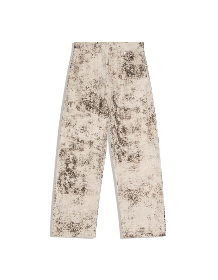 Джинсы свободного кроя с текстурным принтом