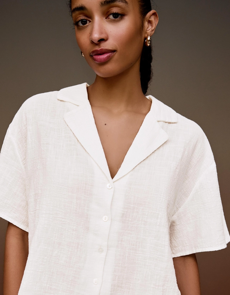 Рубашка с короткими рукавами в стиле рустик