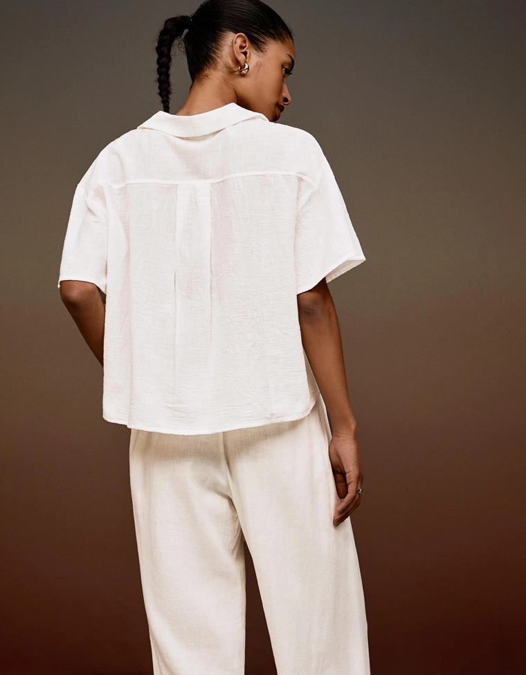 Рубашка с короткими рукавами в стиле рустик