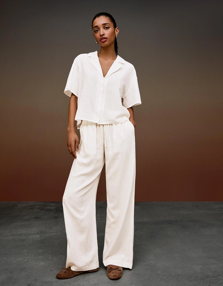 Рубашка с короткими рукавами в стиле рустик