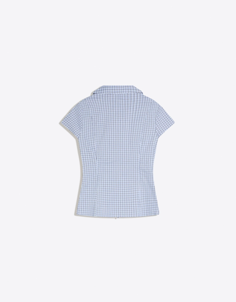 Рубашка с коротким рукавом и принтом на молнии