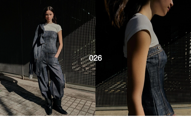 Джинсовый топ из рельефной ткани