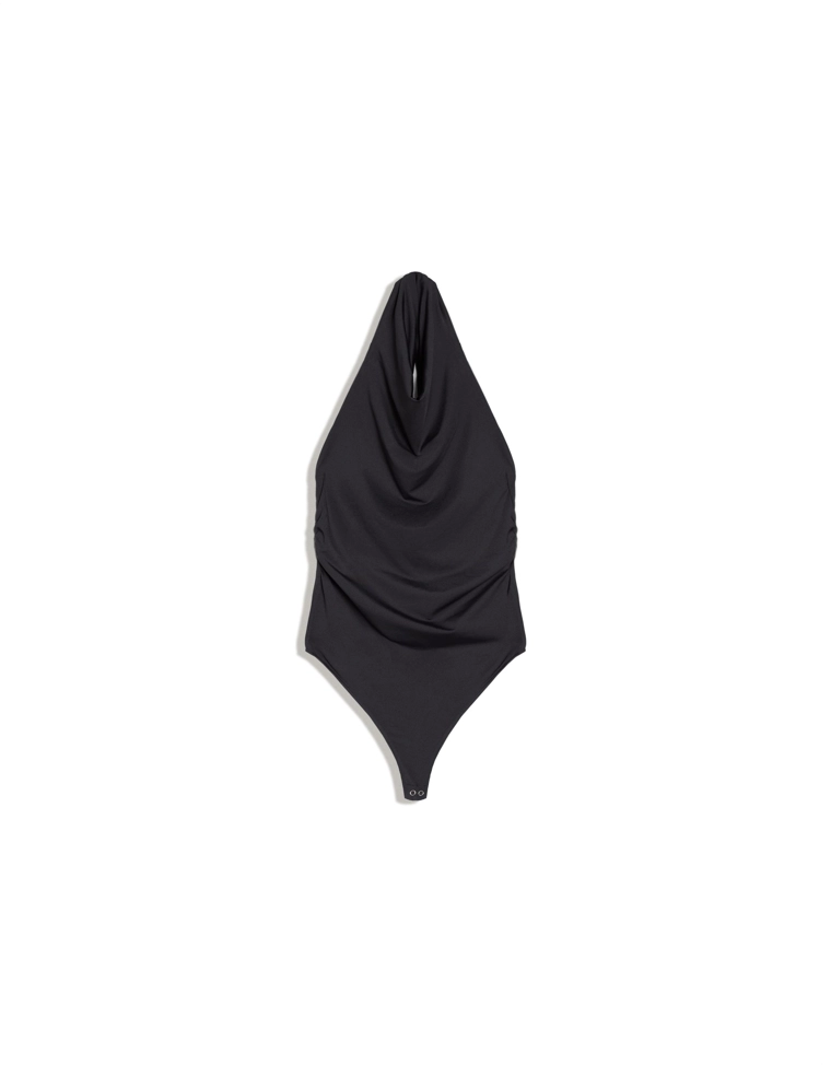 Боди с горловиной халтер и сборками