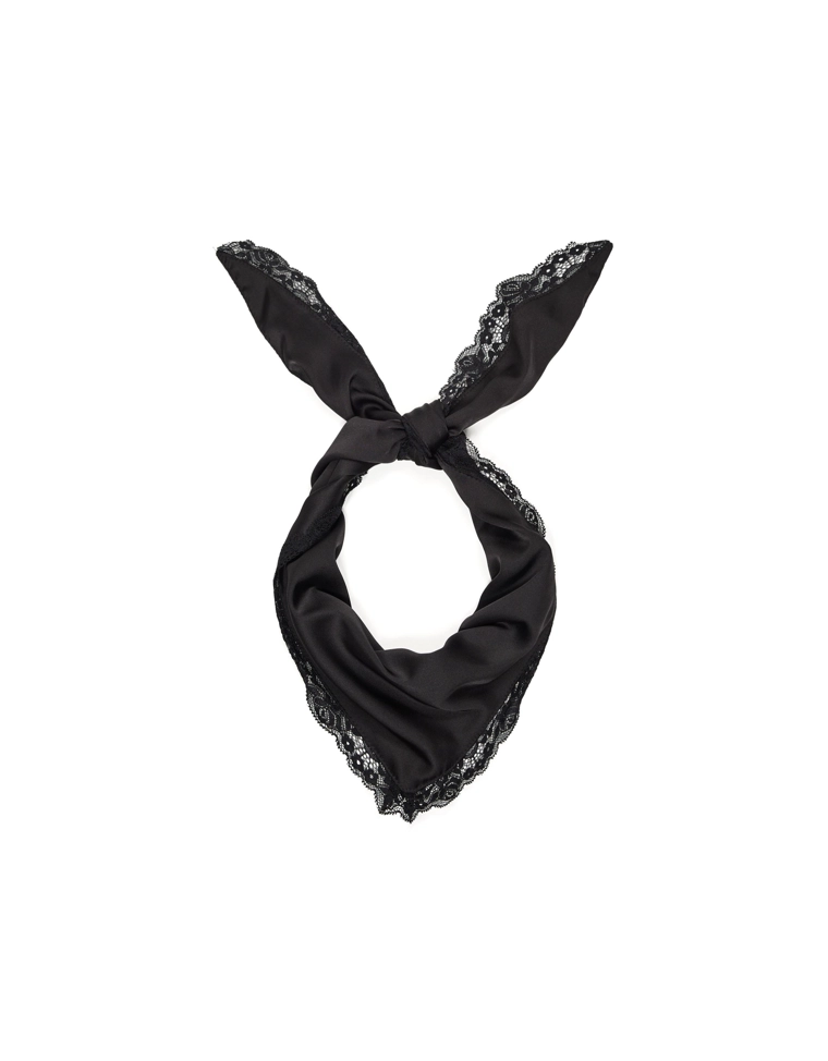 Платок с кружевом и сатином