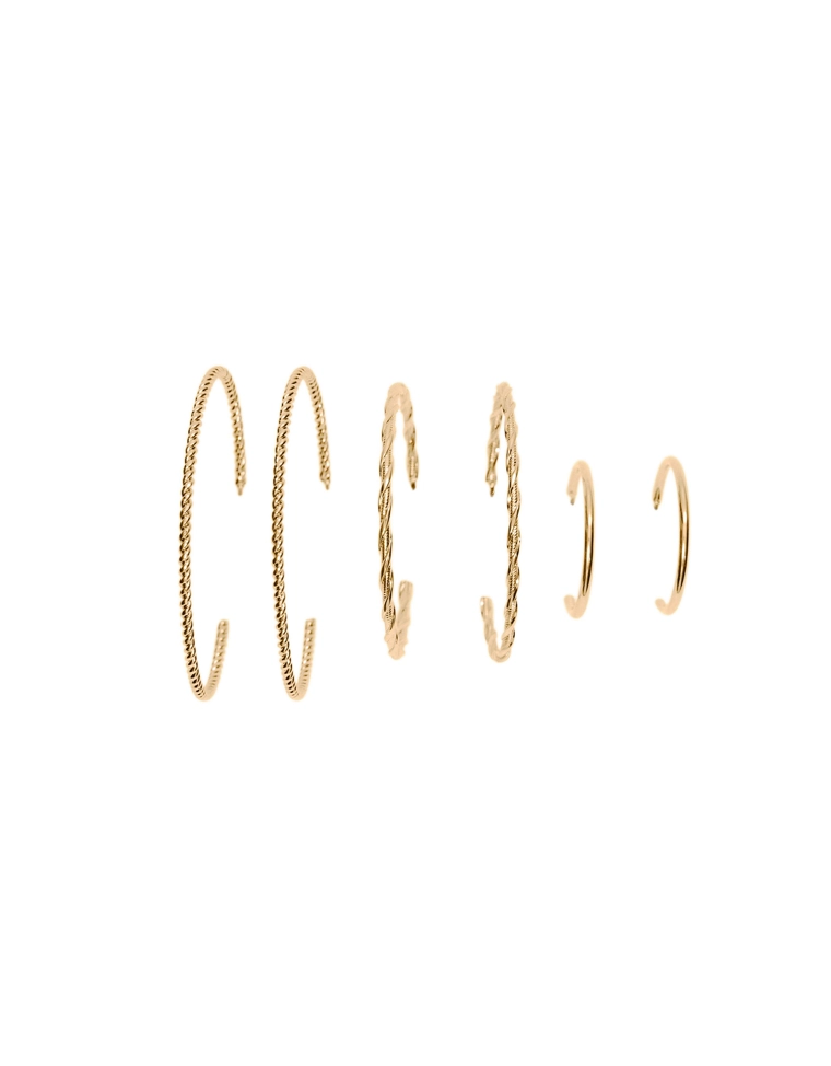 Набор из 3 пар серег-колец