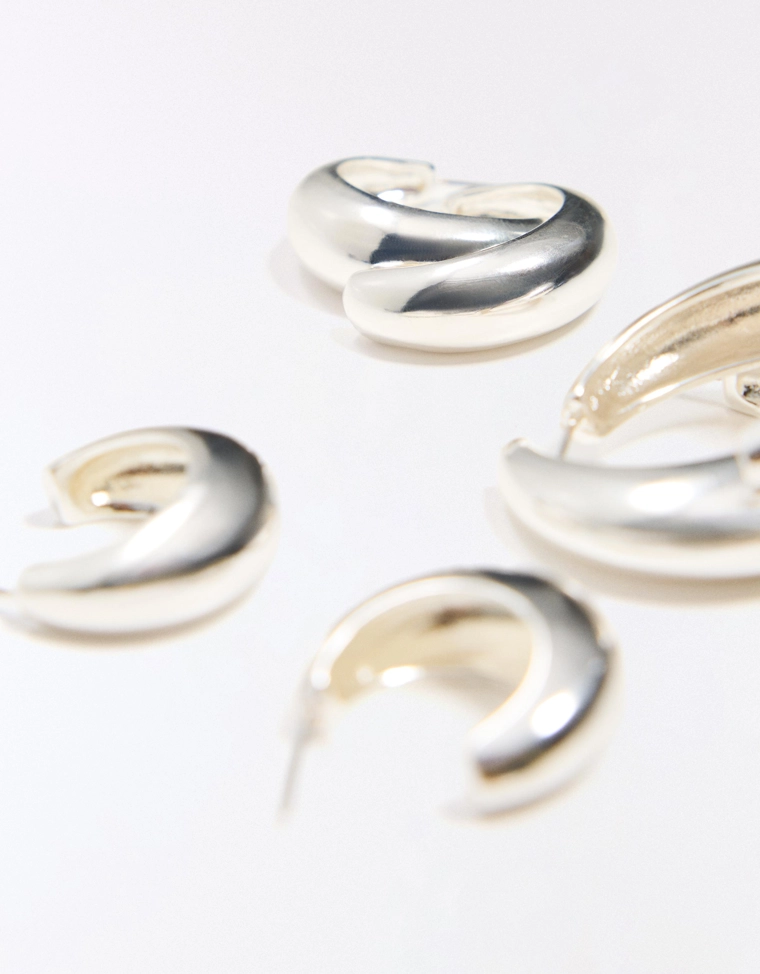 Набор из 3 пар серег-колец