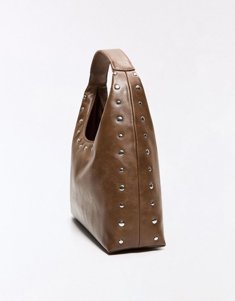 Сумка-мешок из искусственной кожи с заклепками