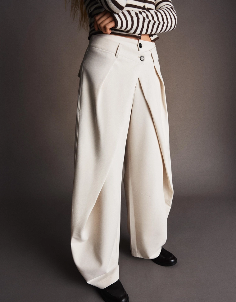 Брюки barrel со складками