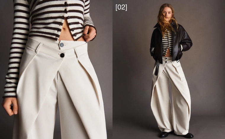 Брюки barrel со складками