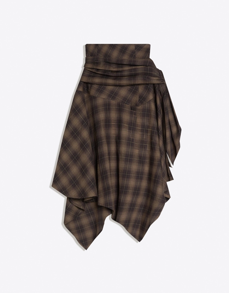 Юбка миди с принтом и завязками