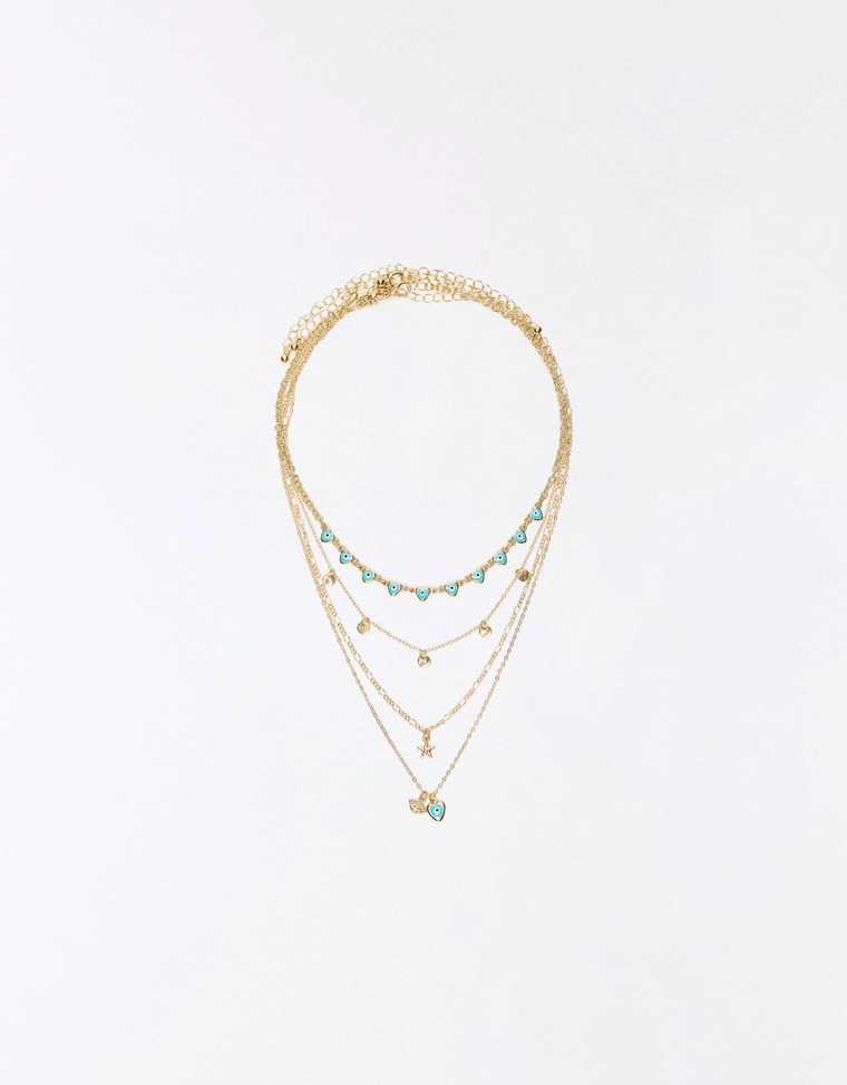 Набор из четырех ожерелий со стразами